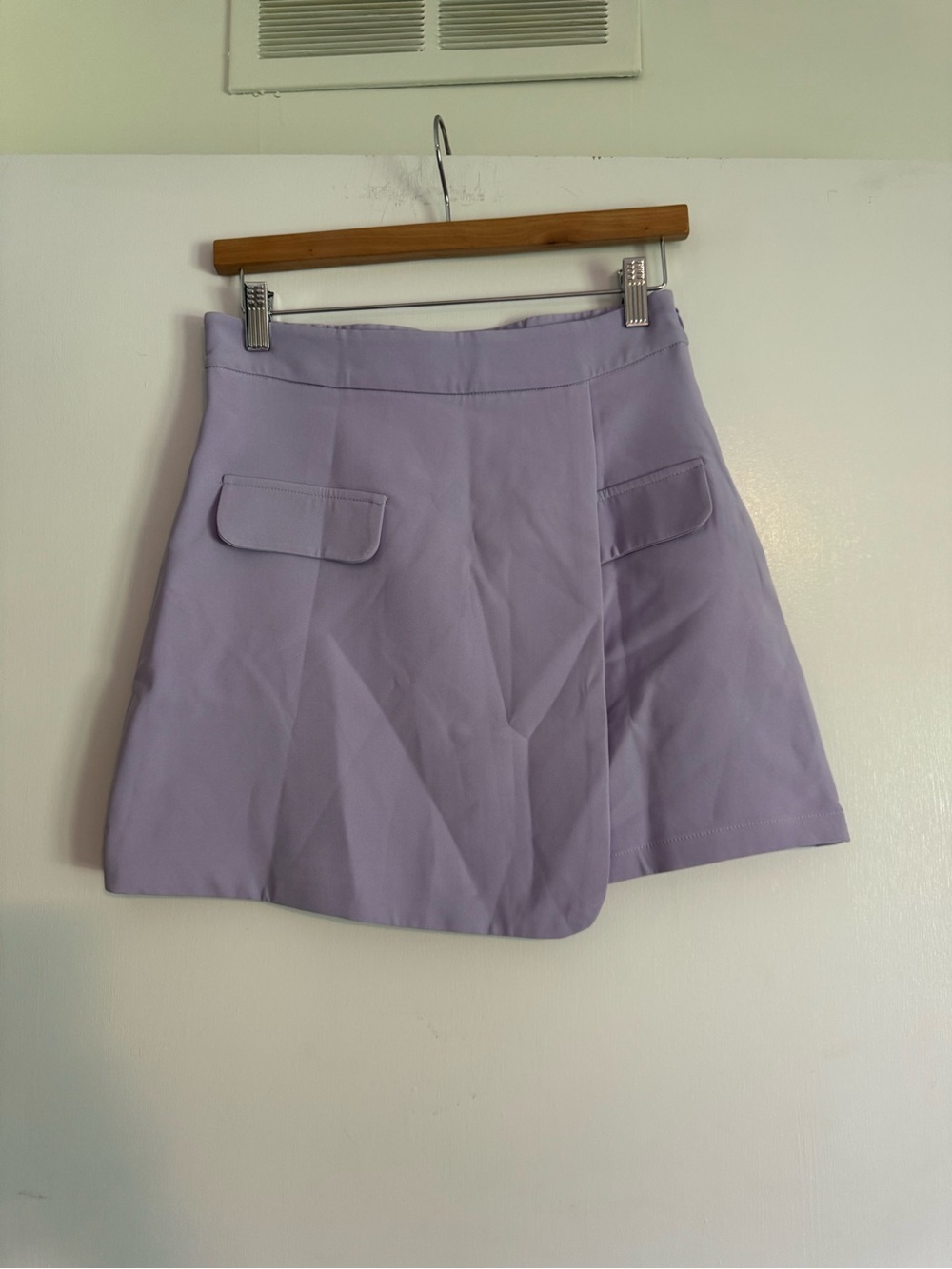 SHEIN Lilac Mini Skirt with Front Pocket Flaps